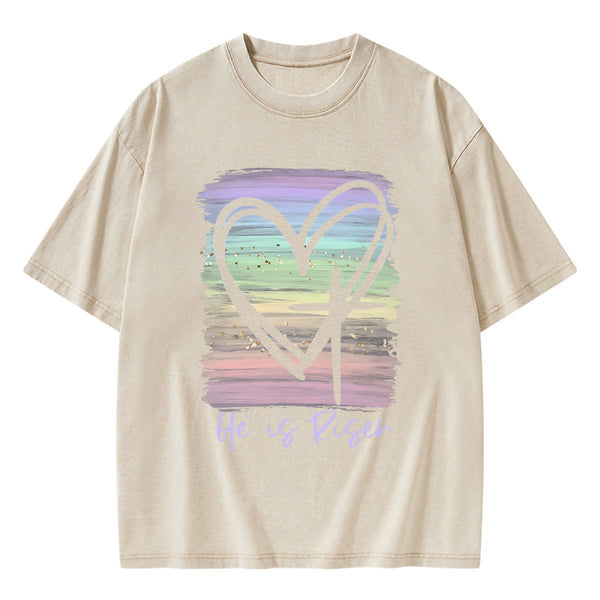 He Is Risen Vintage Washed Christian T-Shirt