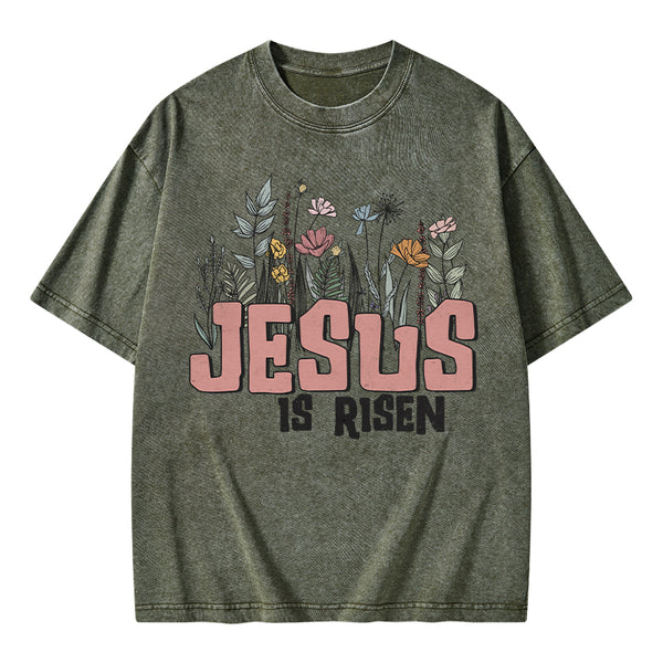 Jesus Is Risen Christian Washed T-Shirt