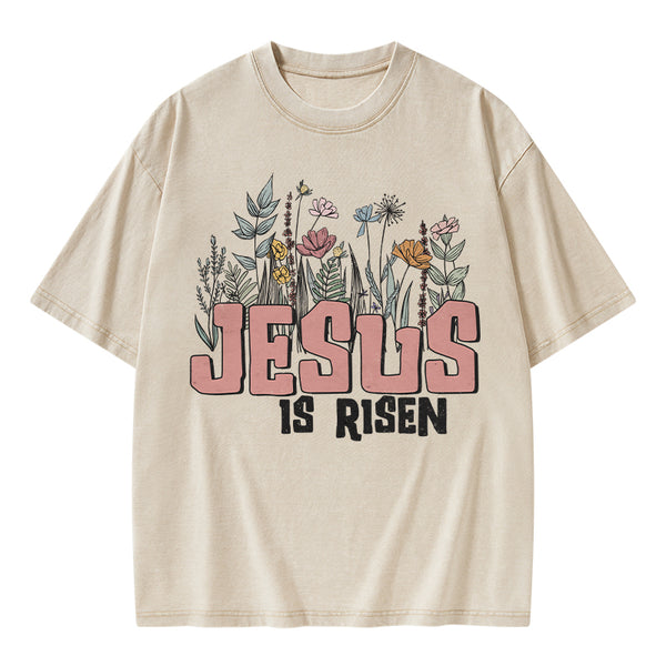 Jesus Is Risen Christian Washed T-Shirt