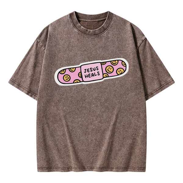 GC-WTS0033 Jesus Heals Christian Washed T-Shirt