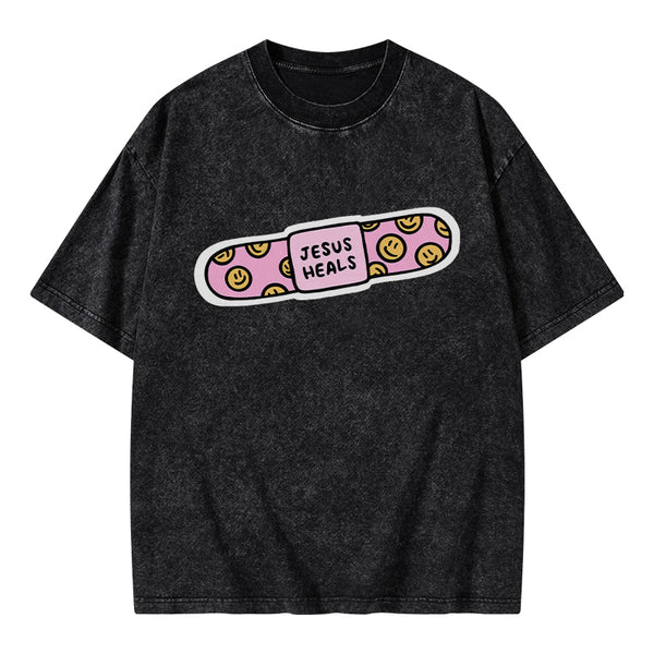 GC-WTS0033 Jesus Heals Christian Washed T-Shirt