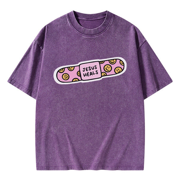 GC-WTS0033 Jesus Heals Christian Washed T-Shirt