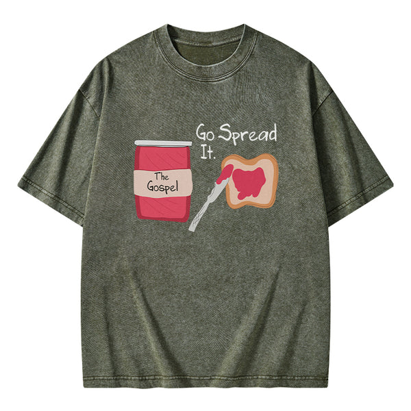 GC-WTS0034 The Gospel Go Spread It Christian Washed T-Shirt