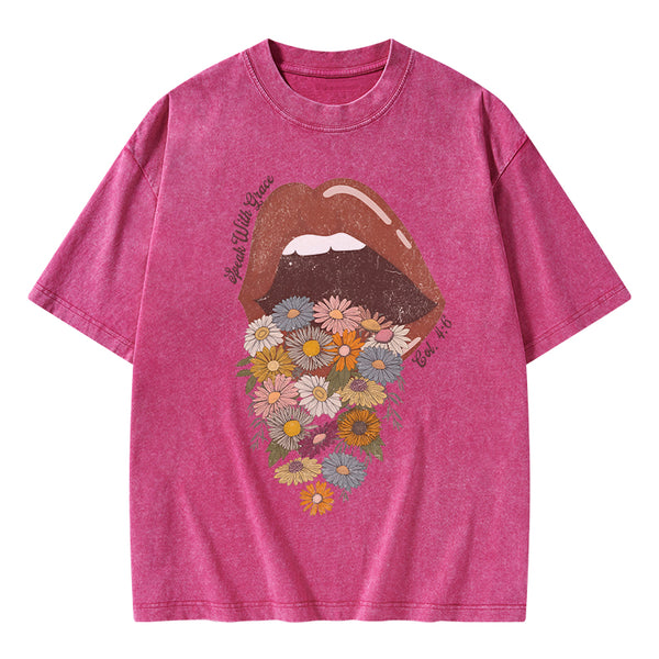 Speak With Grace Christian Washed T-Shirt