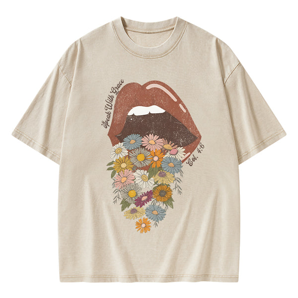 Speak With Grace Christian Washed T-Shirt