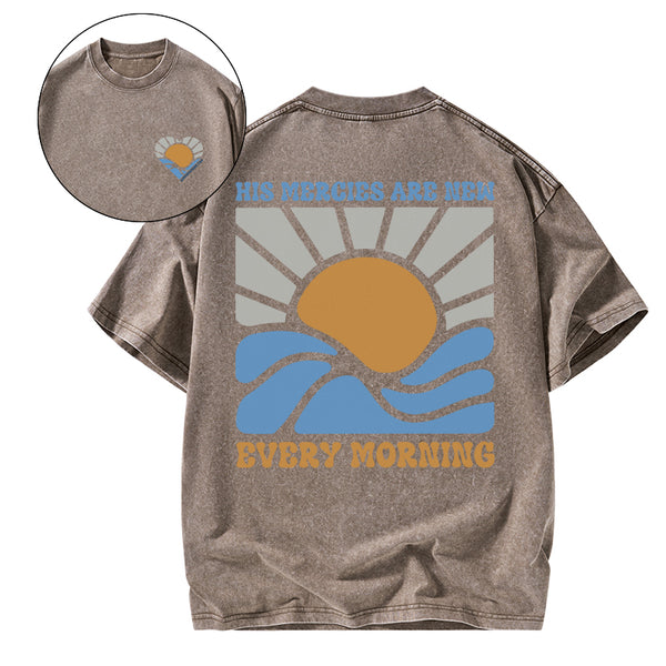 His Mercies Are New Every Morning Christian Washed T-Shirt