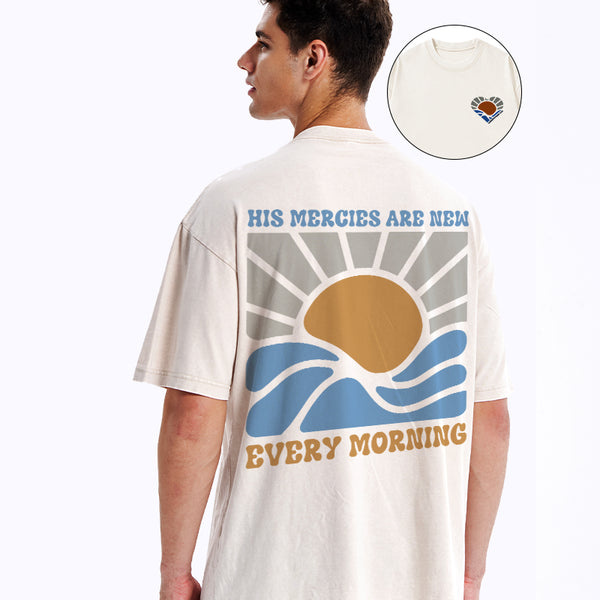 His Mercies Are New Every Morning Christian Washed T-Shirt
