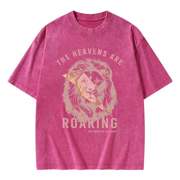 GC-WTS0241 The Heavens Are Roaring Christian Washed T-Shirt