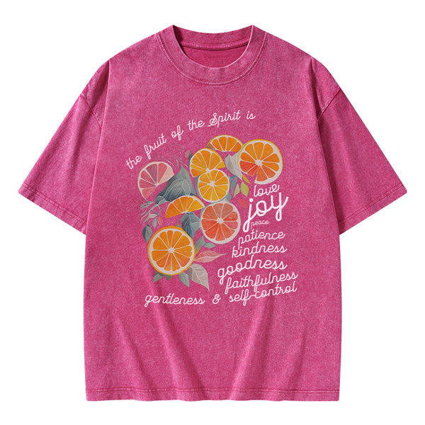 The Fruit Of The Spirit Is Love Christian Washed T-Shirt