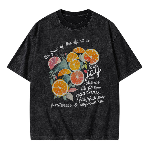 The Fruit Of The Spirit Is Love Christian Washed T-Shirt