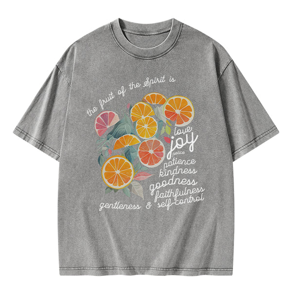 The Fruit Of The Spirit Is Love Christian Washed T-Shirt