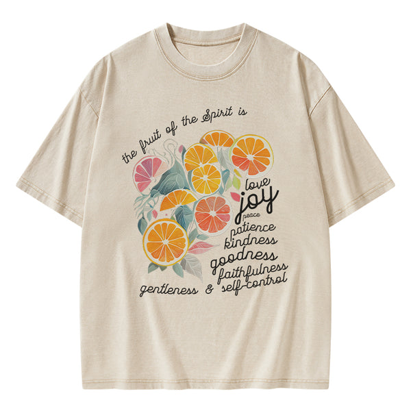 The Fruit Of The Spirit Is Love Christian Washed T-Shirt