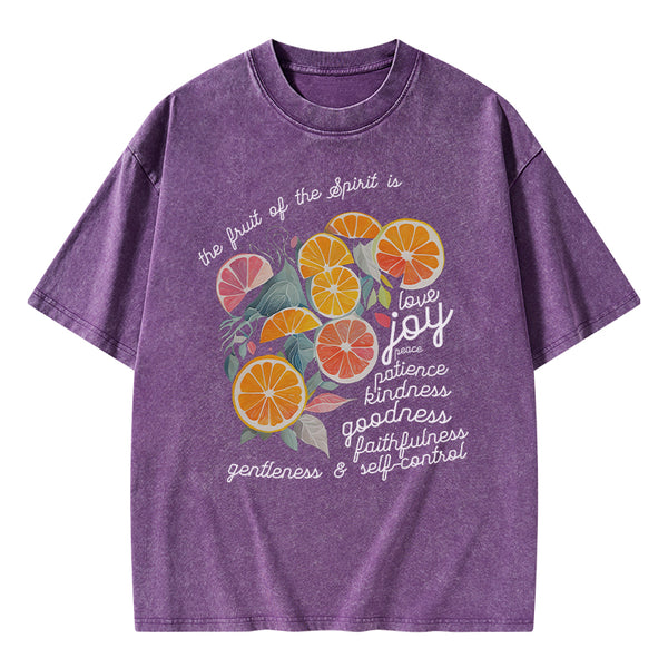 The Fruit Of The Spirit Is Love Christian Washed T-Shirt