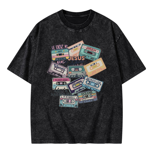 GC-WTS0530 Jesus Songs Christian Washed T-Shirt