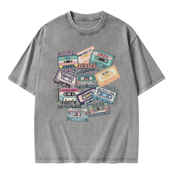 GC-WTS0530 Jesus Songs Christian Washed T-Shirt