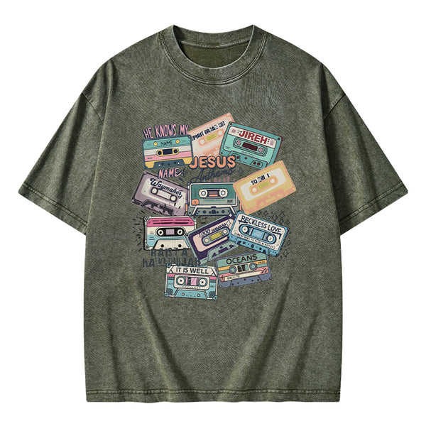 GC-WTS0530 Jesus Songs Christian Washed T-Shirt