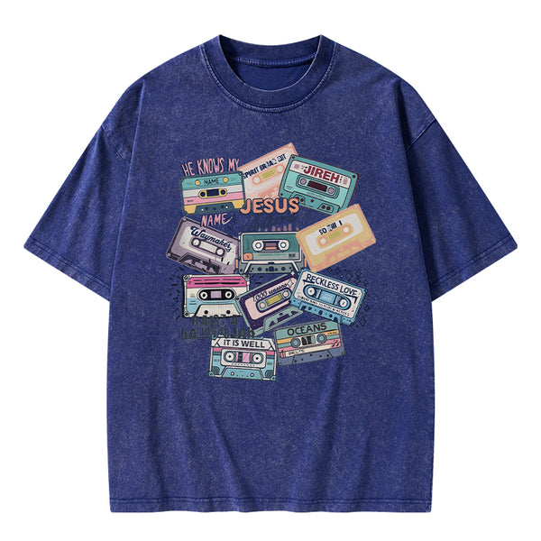GC-WTS0530 Jesus Songs Christian Washed T-Shirt