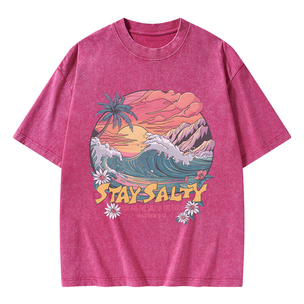 Stay Salty Christian Washed T-Shirt