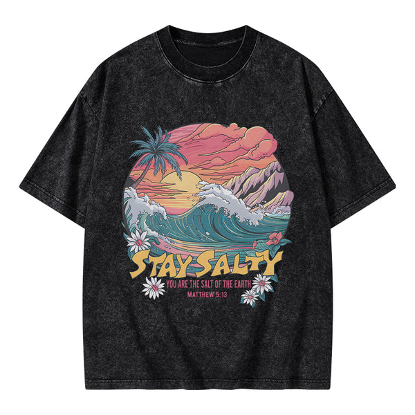 Stay Salty Christian Washed T-Shirt