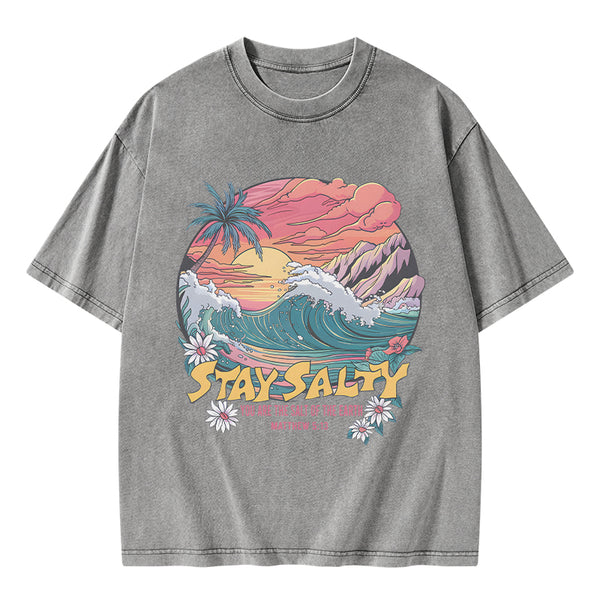 Stay Salty Christian Washed T-Shirt