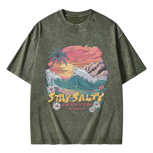 Stay Salty Christian Washed T-Shirt