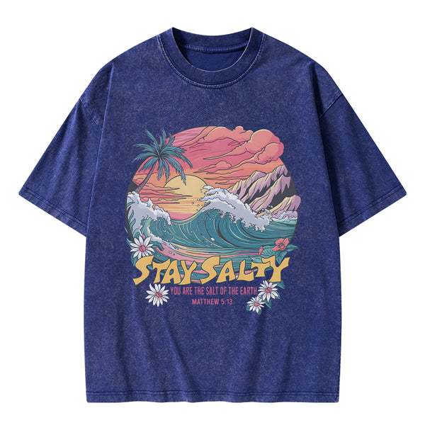 Stay Salty Christian Washed T-Shirt