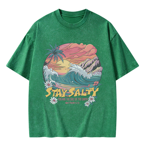 Stay Salty Christian Washed T-Shirt