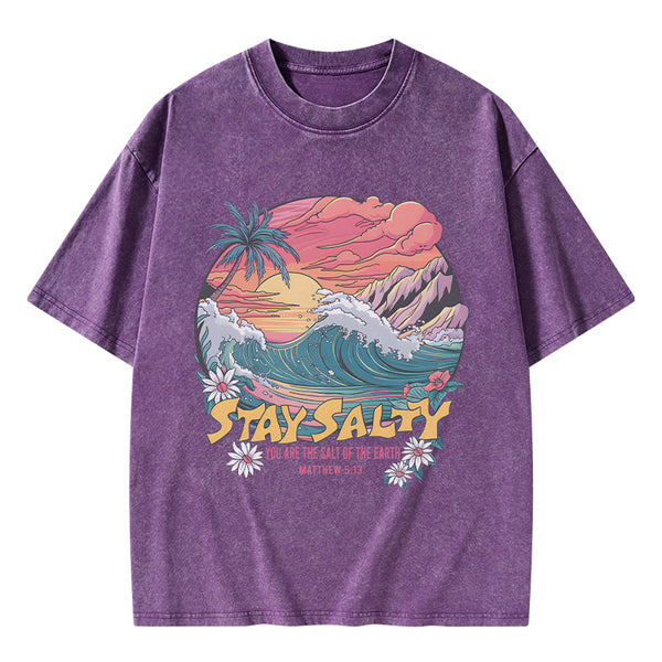 Stay Salty Christian Washed T-Shirt