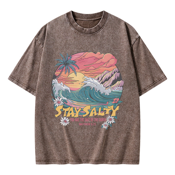 Stay Salty Christian Washed T-Shirt