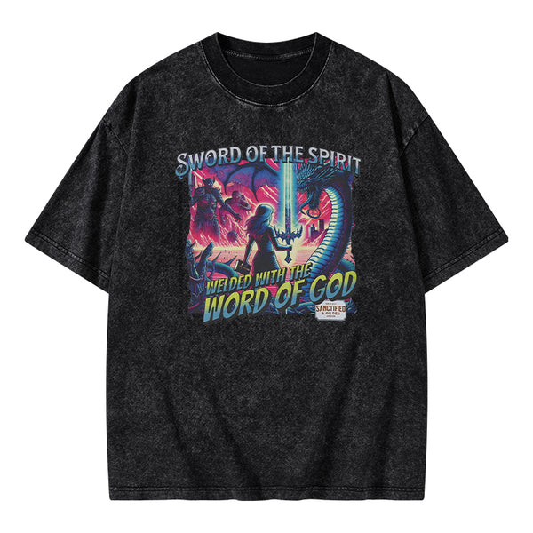GC-WTS0685 Sword Of The Spirit Christian Washed T-Shirt