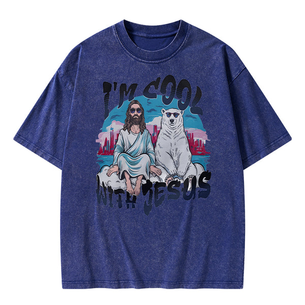 I Am Cool With Jesus Christian Washed T-Shirt