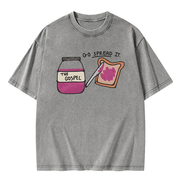 GC-WTS0751 Go Spread It Christian Washed T-Shirt