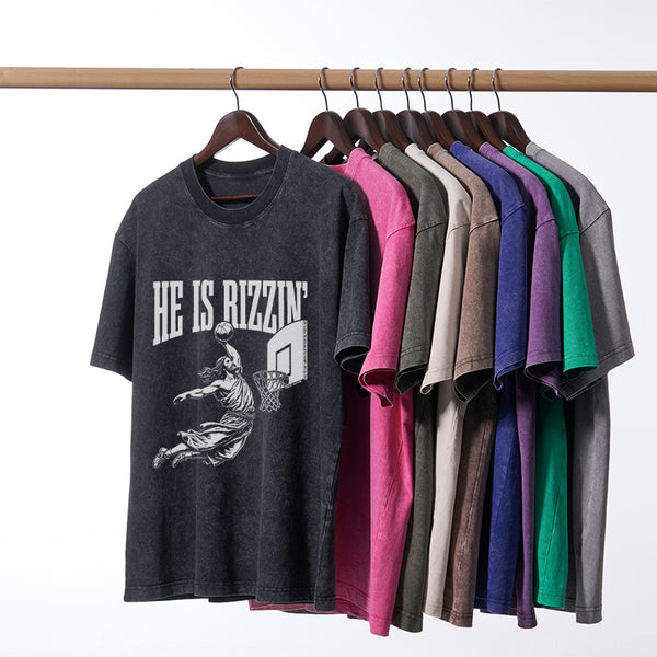 He Is Rizzin Christian Washed T-Shirt
