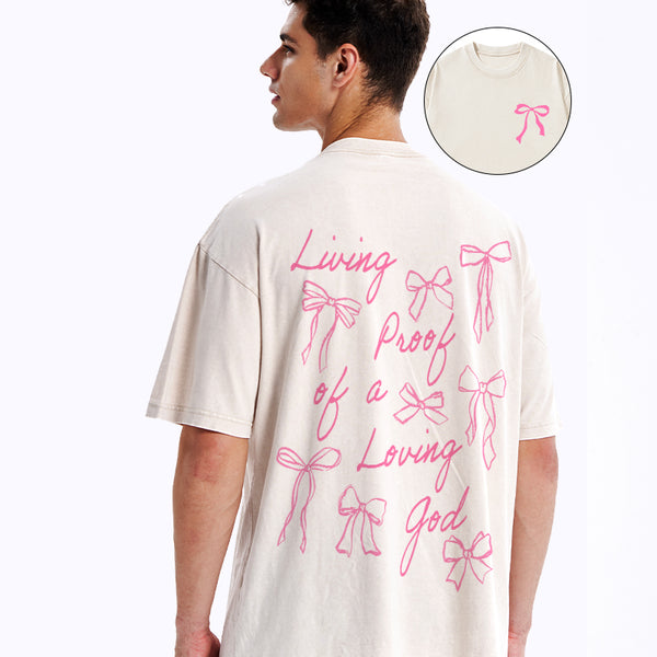 GC-WTS0764 Living Proof Of A Loving God Chrsitian Washed T-Shirt