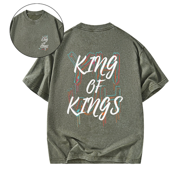GC-WTS0765 YHWH King Of Kings Christian Washed T-Shirt