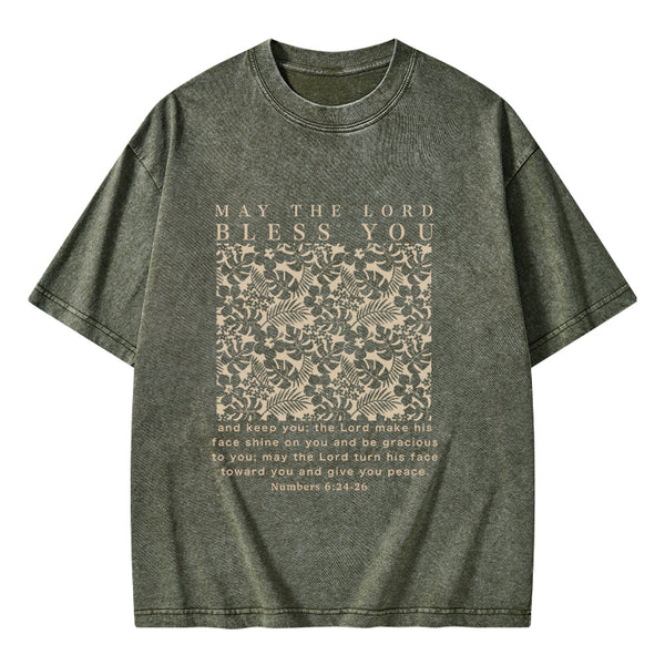 GC-WTS0789 May The Lord Blessed You Chrsitian Washed T-Shirt