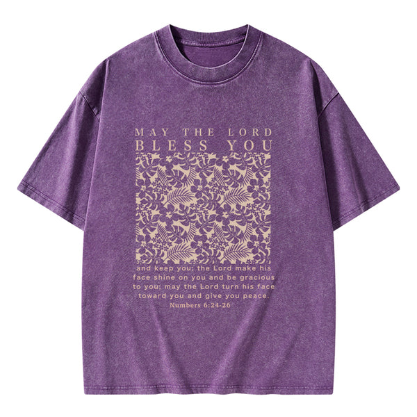 GC-WTS0789 May The Lord Blessed You Chrsitian Washed T-Shirt