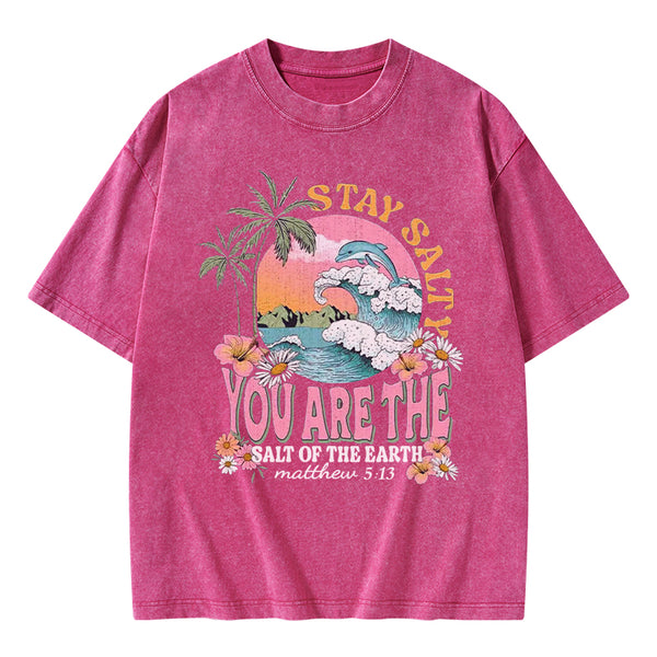 Stay Salty Christian Washed T-Shirt
