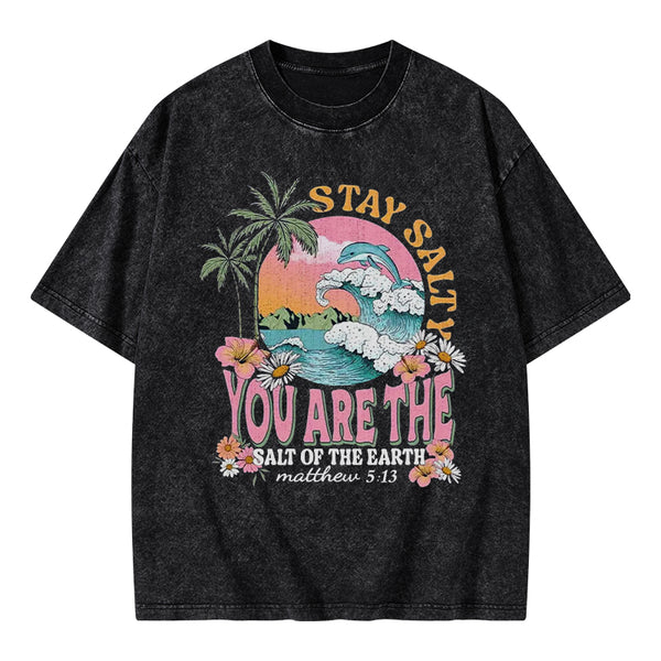 Stay Salty Christian Washed T-Shirt