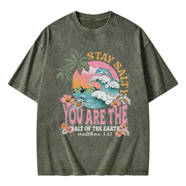 Stay Salty Christian Washed T-Shirt