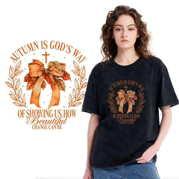 Autumn Is God's Way Christian Washed T-Shrit