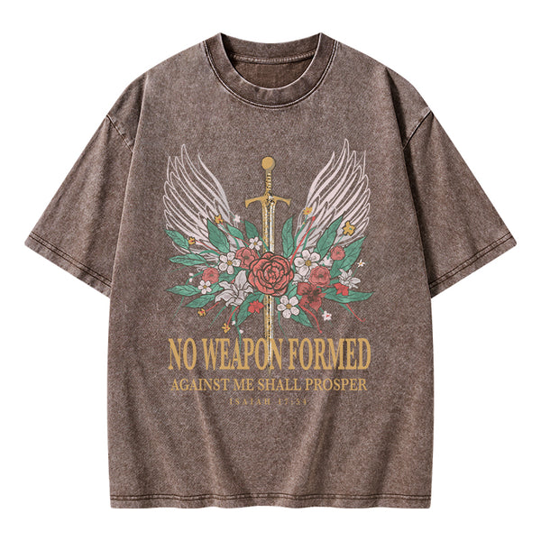 No Weapon Formed Christian Washed T-Shirt