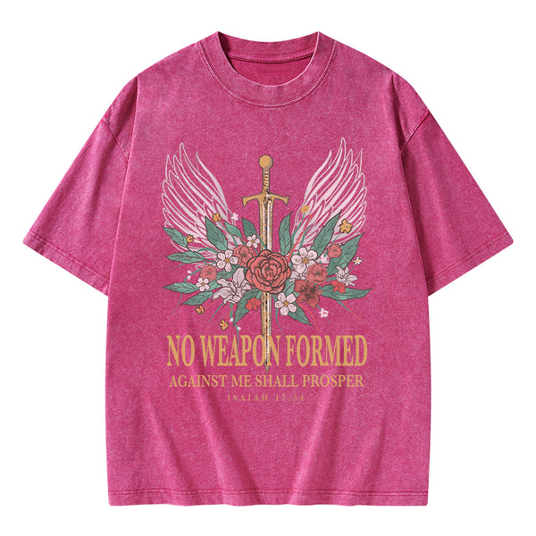 No Weapon Formed Christian Washed T-Shirt