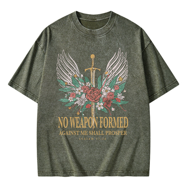 No Weapon Formed Christian Washed T-Shirt