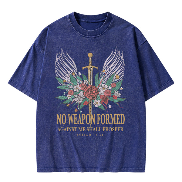 No Weapon Formed Christian Washed T-Shirt