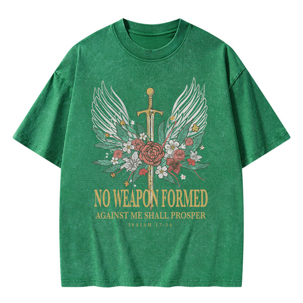 No Weapon Formed Christian Washed T-Shirt
