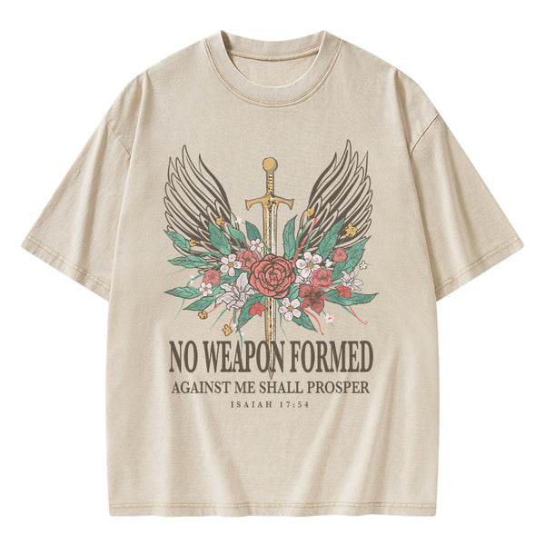 No Weapon Formed Christian Washed T-Shirt