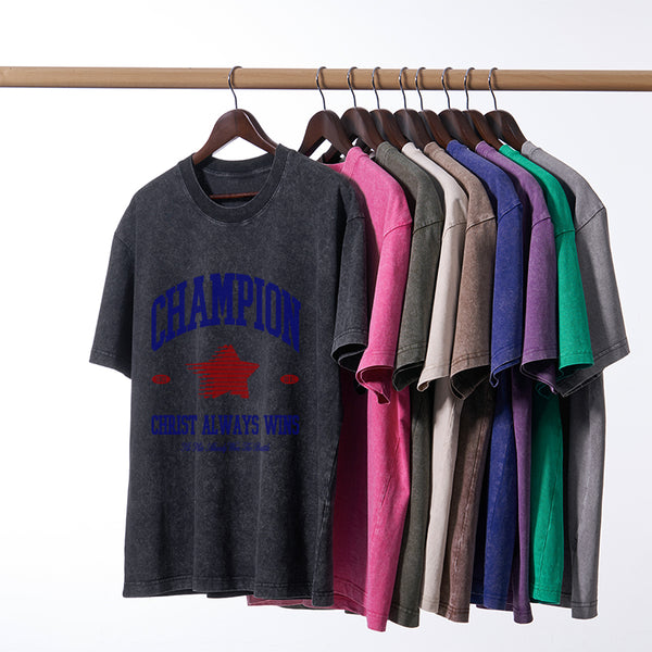 Christ Always Wins Christian Washed T-Shirt