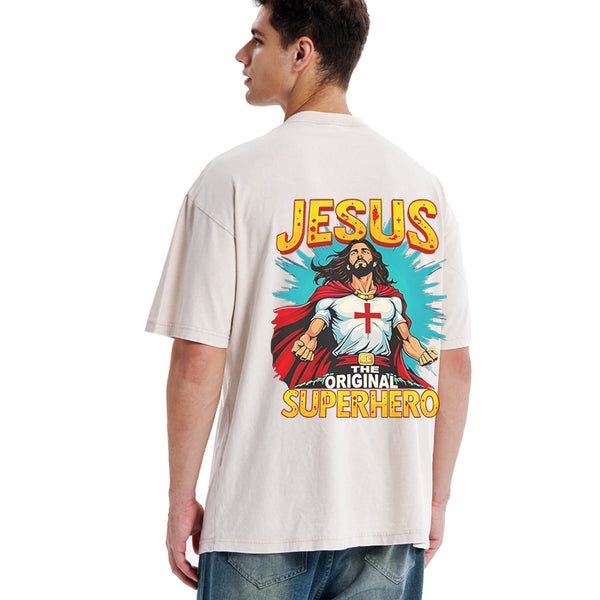 Jesus The Original Superhero Christian Washed T-Shirt