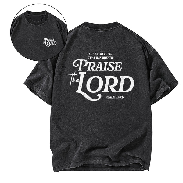 Praise The Lord Christian Washed T-Shirt
